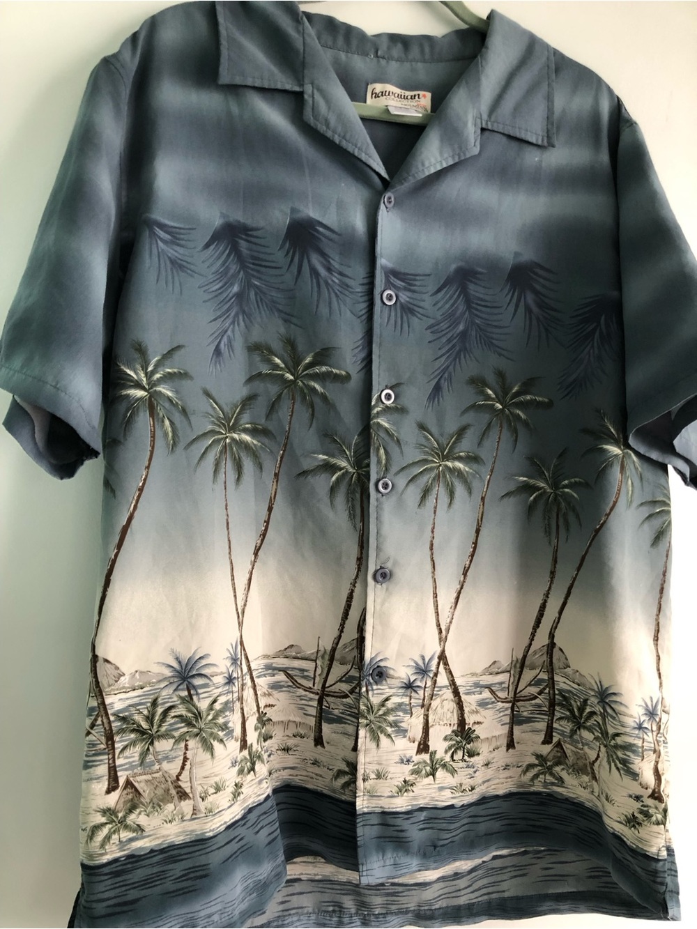 Vintage Y2K Hawaiian Collection Coastal Palm Short Sleeve Button-Down Shirt - Picture 3 of 8